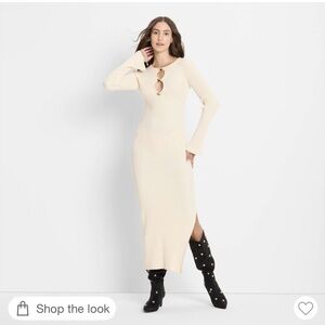 Target Cream Long Sleeve Knit Dress